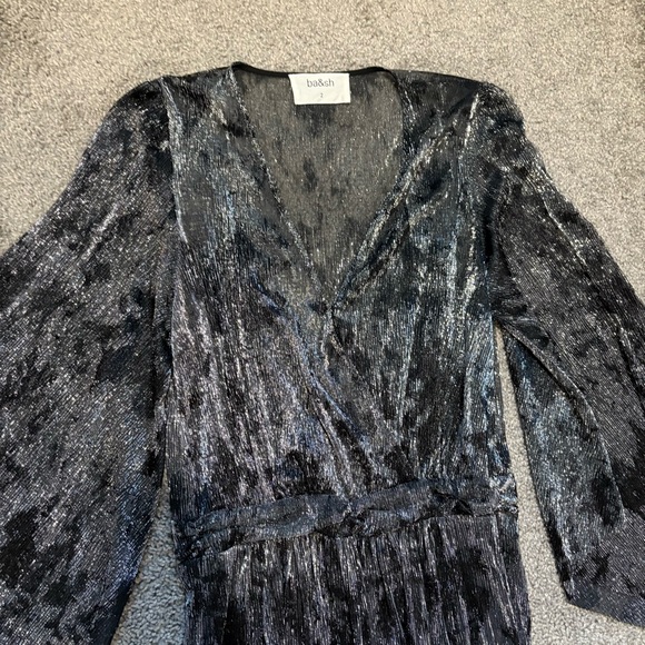 BASH ba&sh Vianca Wrap Effect Metallic Maxi Gown Size 2 US M $630.00 - Picture 3 of 12